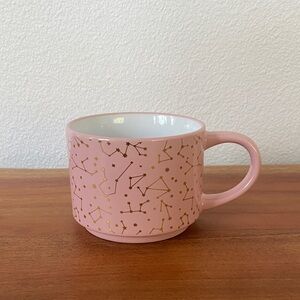 Eccolo celestial mug pink gold porcelain stoneware stars coffee cup tea gift